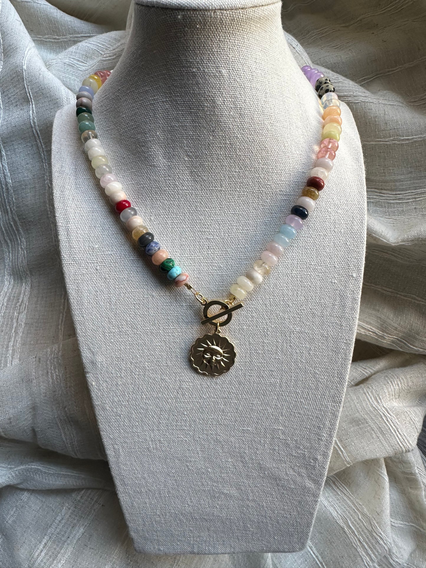 Colorful gemstone necklace