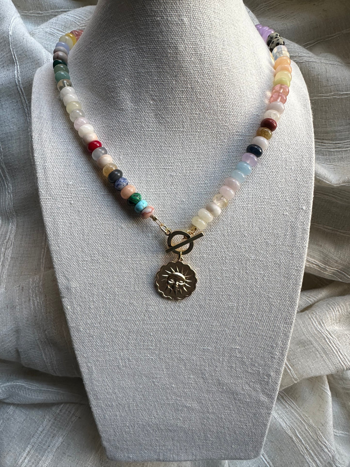 Colorful gemstone necklace