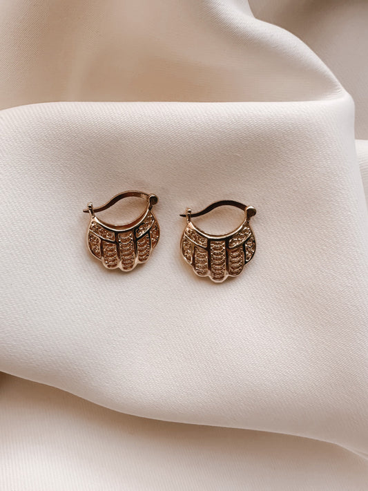 Small basket earrings/gold overlay small basket earrings/ small filigree earrings