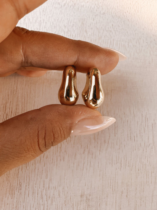 Asymmetrical earrings, gold filled stud earrings, gold filled asymmetrical earrings, chunky earrings, statement earrings